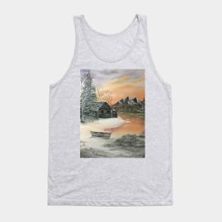 Log Cabin and Canoe Tank Top